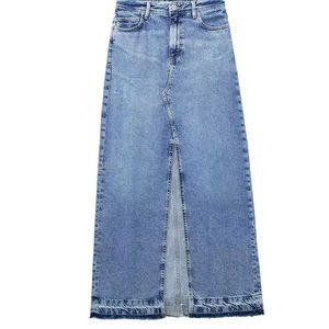 Midi jean skirt with slit